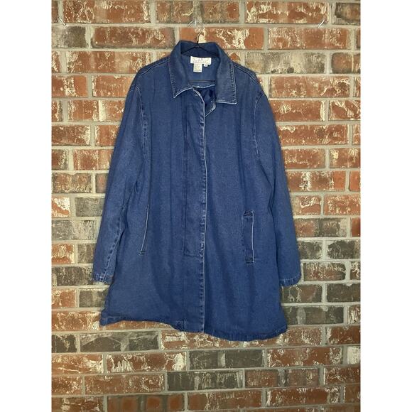 Vintage CBO New York Plus Size Denim Coat Size 4x Classic Fall Winter Streetwear - Picture 1 of 6